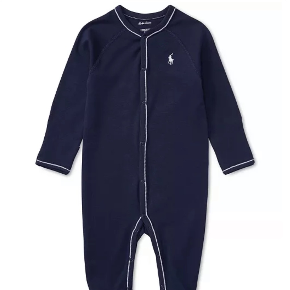 Ralph lauren layette snap footie in french navy